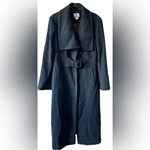 Vintage Worthington Women'  Black Wool Blend Long Trench see description